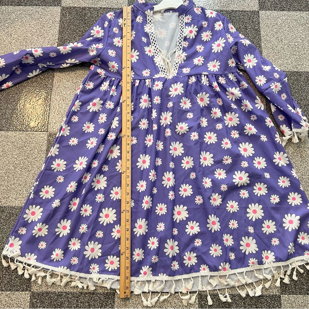 Purple Floral Sundress- M - Picture 4 of 10